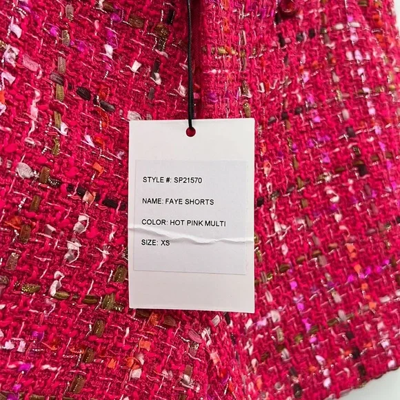 🆕Generation Love Tweed Faye Hot Pink Multi Shorts XS available - Picture 6 of 11